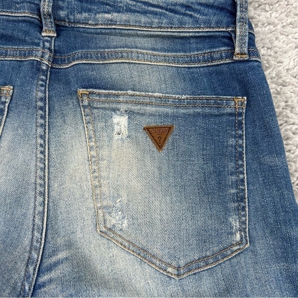 Guess Jeans Womens 26 Retro Pencil Straight Italian Selvedge Holes DIstressed - Picture 5 of 6